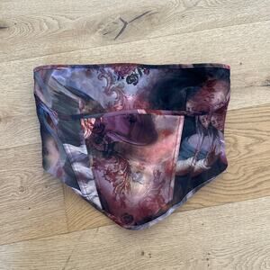 White Fox Boutique - Want Need Love Bustier Crop Top in Purple Brown & Pink